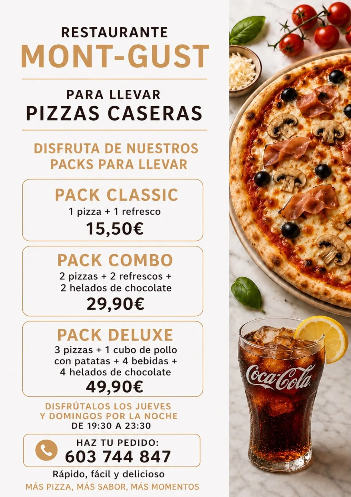 Promociones de pizzas para llevar